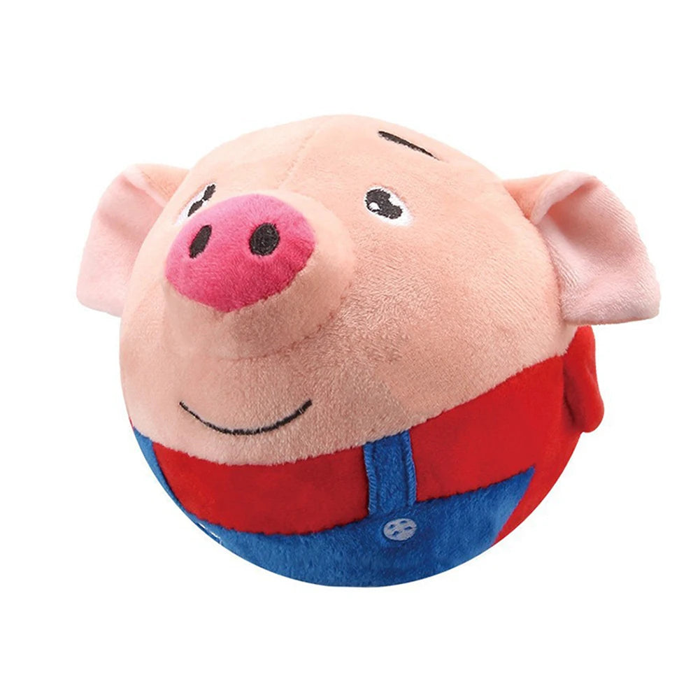 FanzyMarket plush bouncing dog toy, 5.9 inches, interactive squeaky self-moving bite-resistant toy for small and medium dogs.
