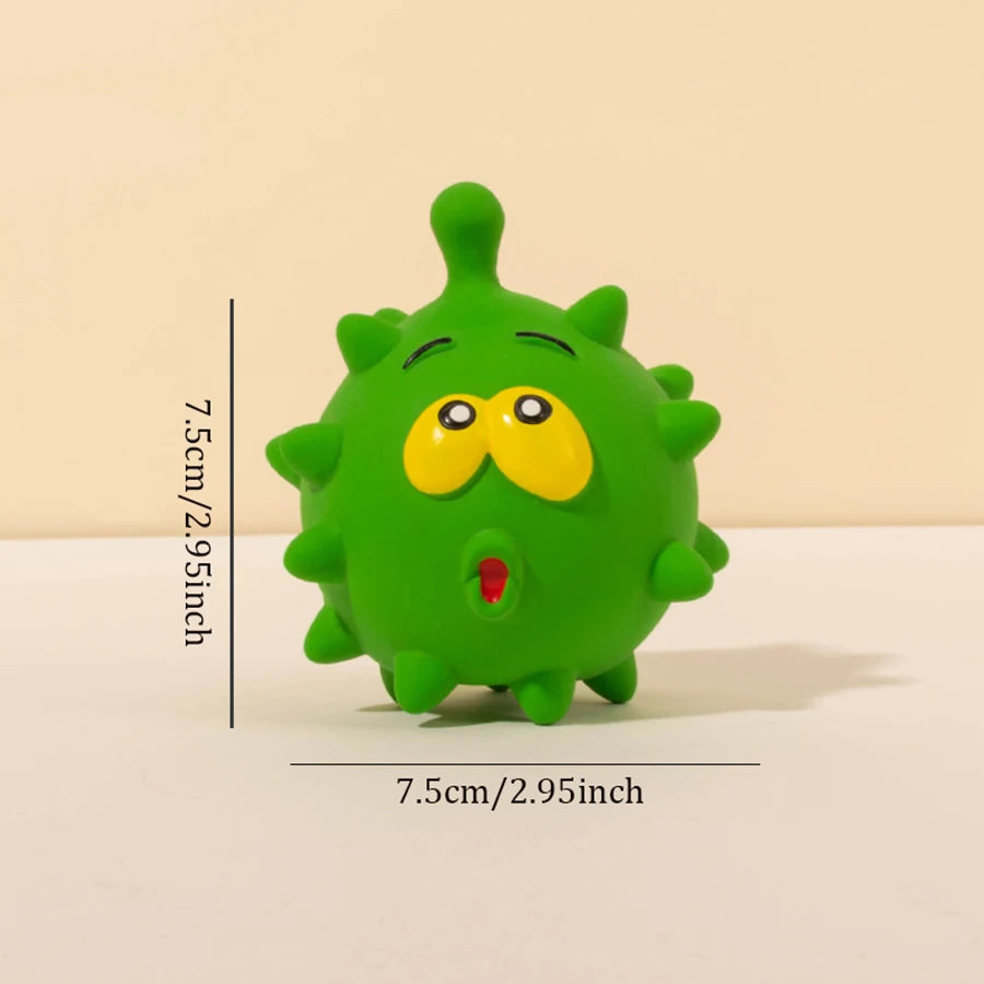 FanzyMarket squeaky thorn dog chew toy made of bite-resistant rubber for puppies and small dogs, 3 inches long.