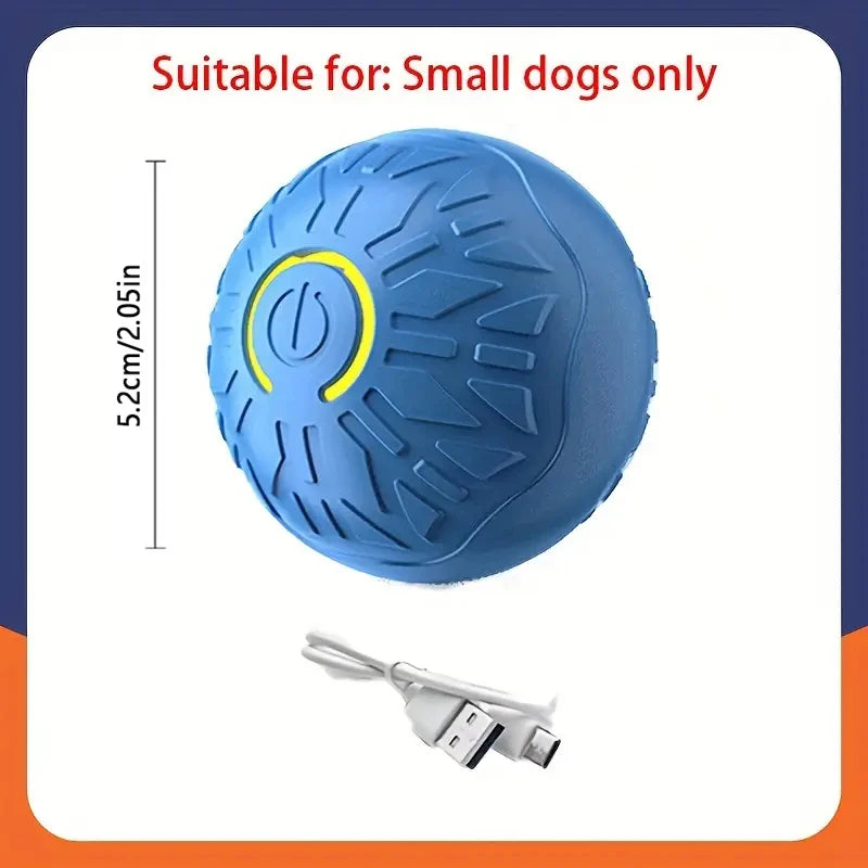 FanzyMarket automatic interactive dog toy ball, USB rechargeable, rolling and bouncing chew toy for puppies and large dogs.