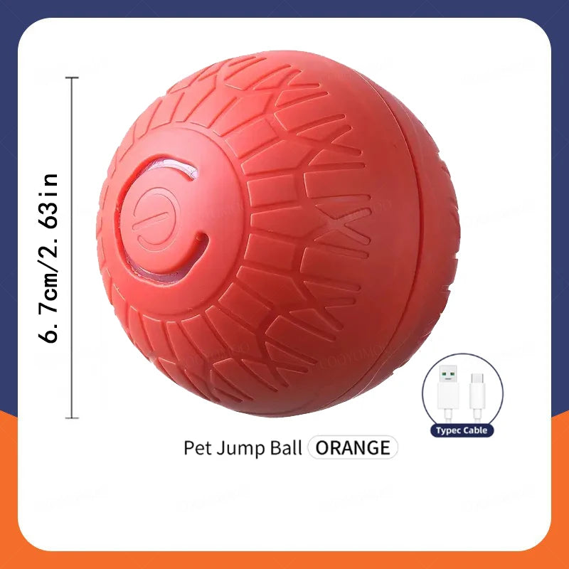 FanzyMarket automatic interactive dog toy ball, USB rechargeable, rolling and bouncing chew toy for puppies and large dogs.