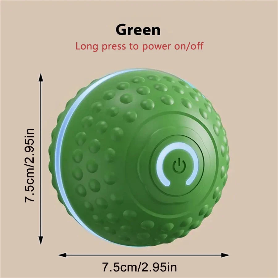 FanzyMarket automatic interactive dog toy ball, USB rechargeable rolling bouncing chew toy for puppies and large dogs, in blue.