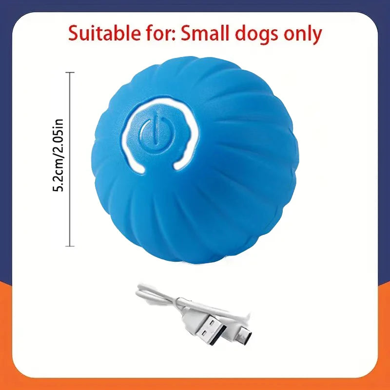 FanzyMarket automatic interactive dog toy ball, USB rechargeable, rolling bouncing chew toy for puppies and large dogs, sizes 5.2cm and 6.7cm