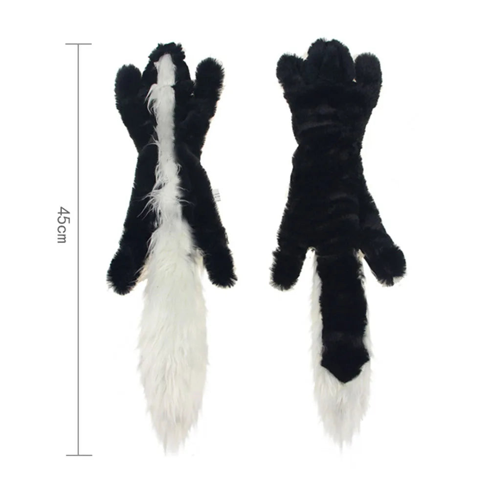FanzyMarket stuffing-free squeaky plush dog toy resembling a simulated animal, durable crinkle chew toy for dogs.