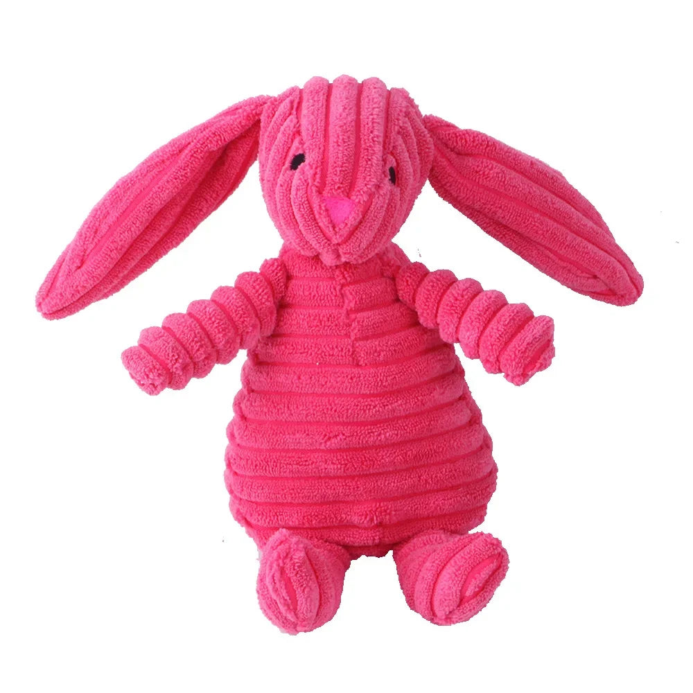 FanzyMarket plush corduroy squeaky dog toy, bite-resistant plush for puppies and dogs, ideal for training and chewing.