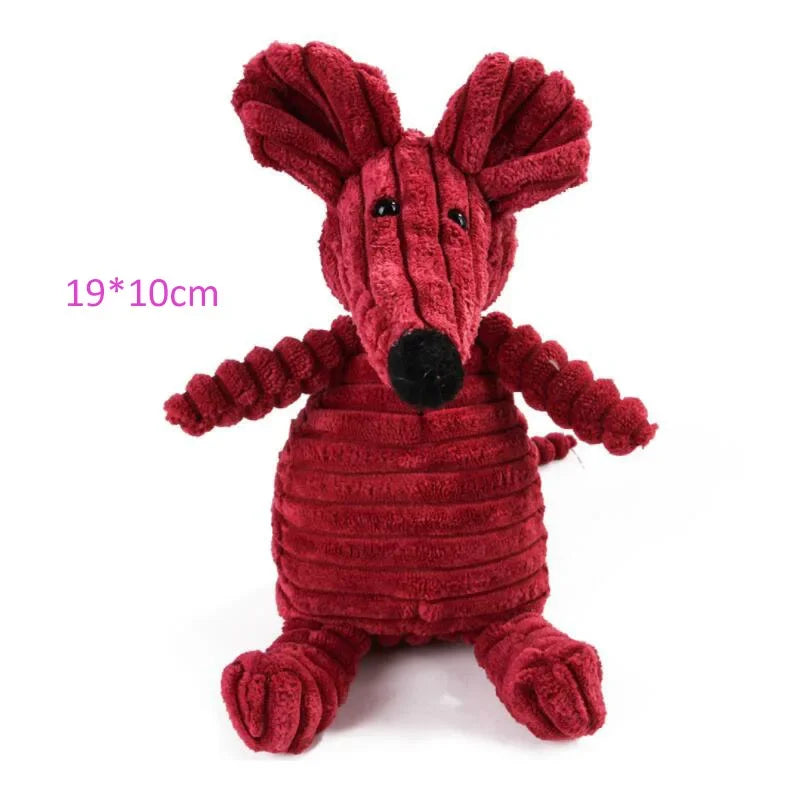 FanzyMarket plush corduroy squeaky dog toy with drumstick design, bite-resistant plush for puppies and dogs, ideal for training and chewing.