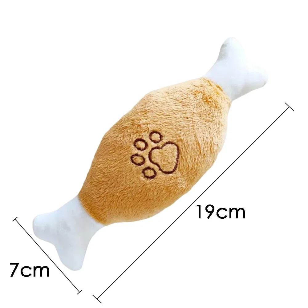 FanzyMarket plush corduroy squeaky dog toy, bite-resistant animal plush for puppies and dogs, ideal for training and chewing.