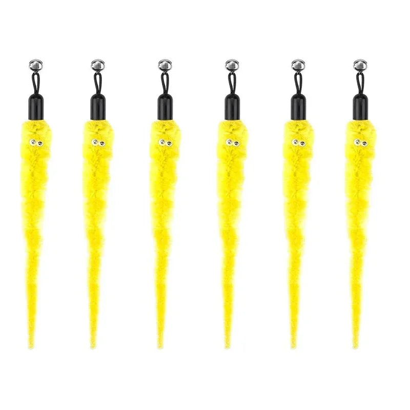 FanzyMarket interactive cat feather toy refill kit with feather birds, faux worm, foam ball, and bell for kittens, pet supplies.