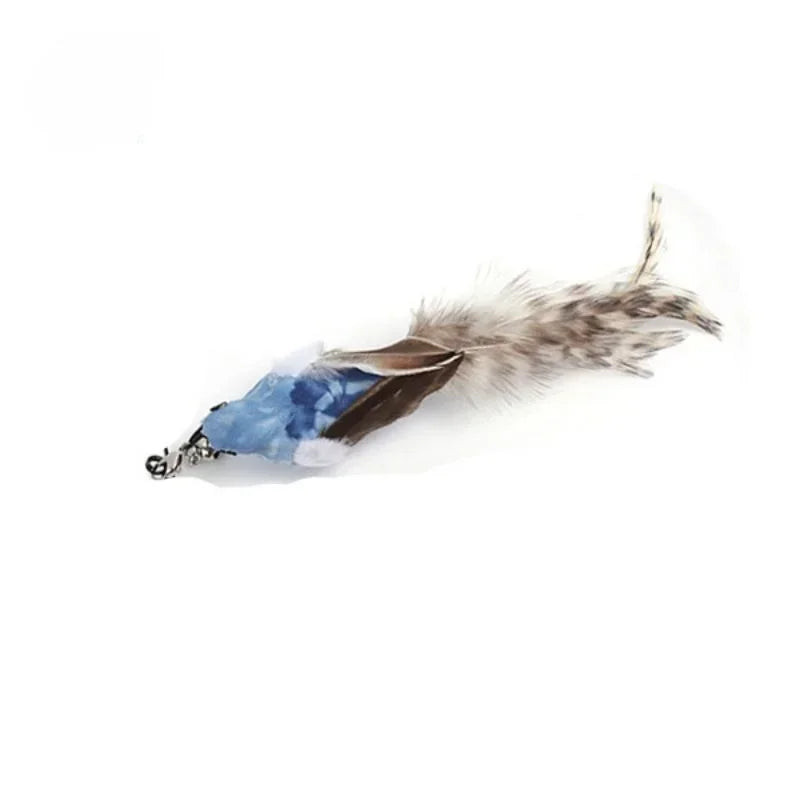 FanzyMarket interactive cat feather toy refill kit with feather birds, faux worm, foam ball, and bell for kittens.
