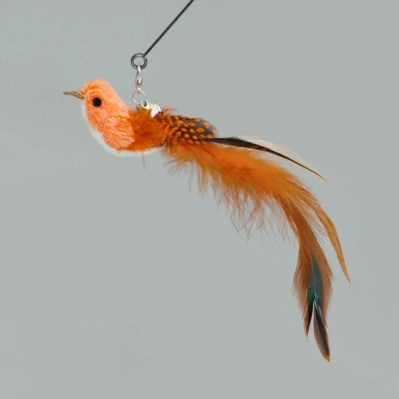 FanzyMarket interactive cat feather toy refill kit with feather birds, faux worm, foam ball, and bell for kittens.
