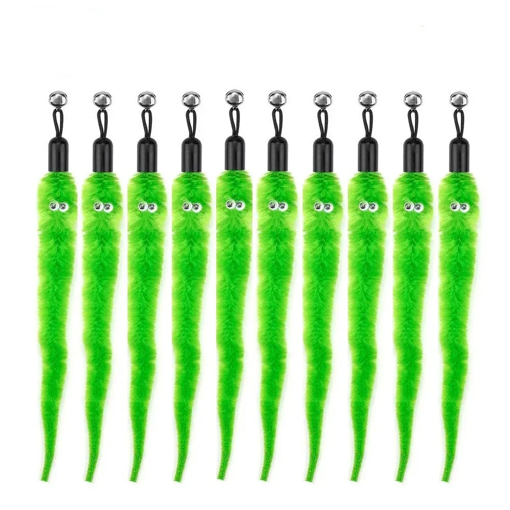 FanzyMarket interactive cat feather toy refill kit with feather birds, faux worm, foam ball, and bell for kittens.