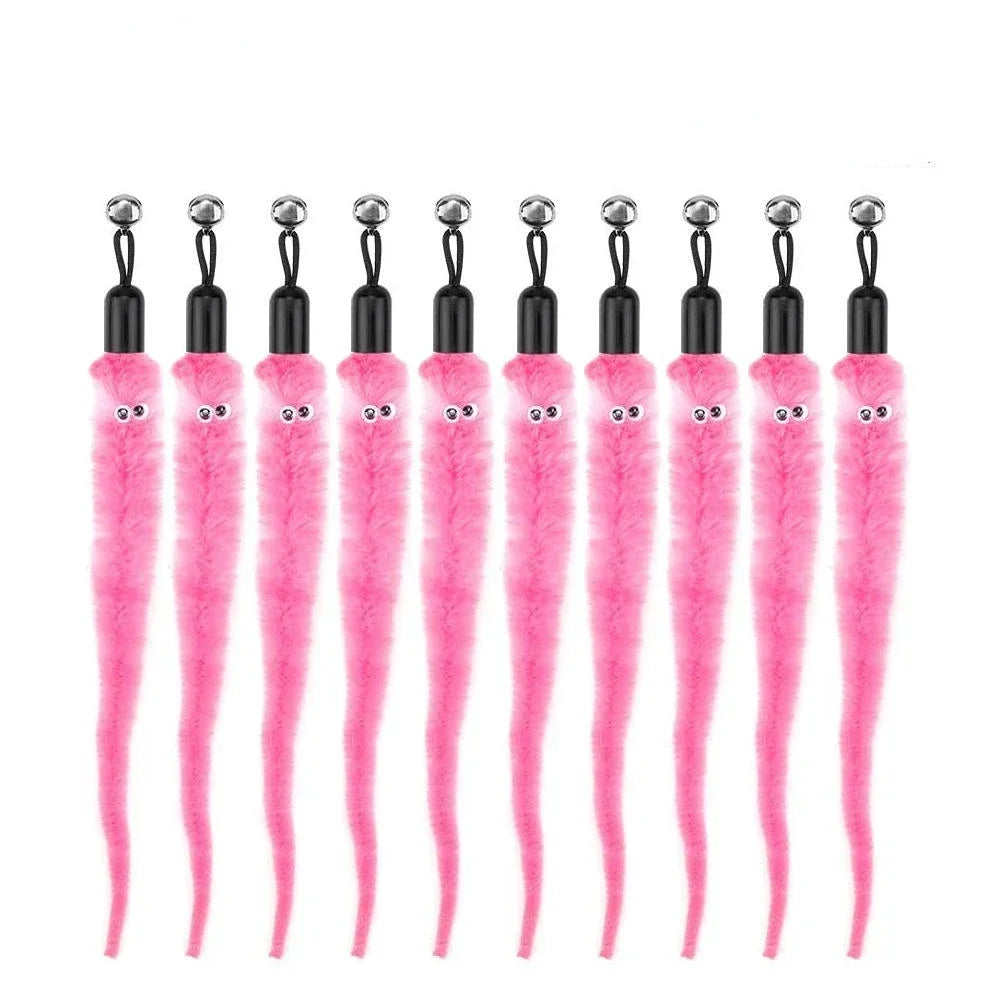 FanzyMarket interactive cat feather toy refill kit with feather birds, faux worm, foam ball, and bell for kittens.
