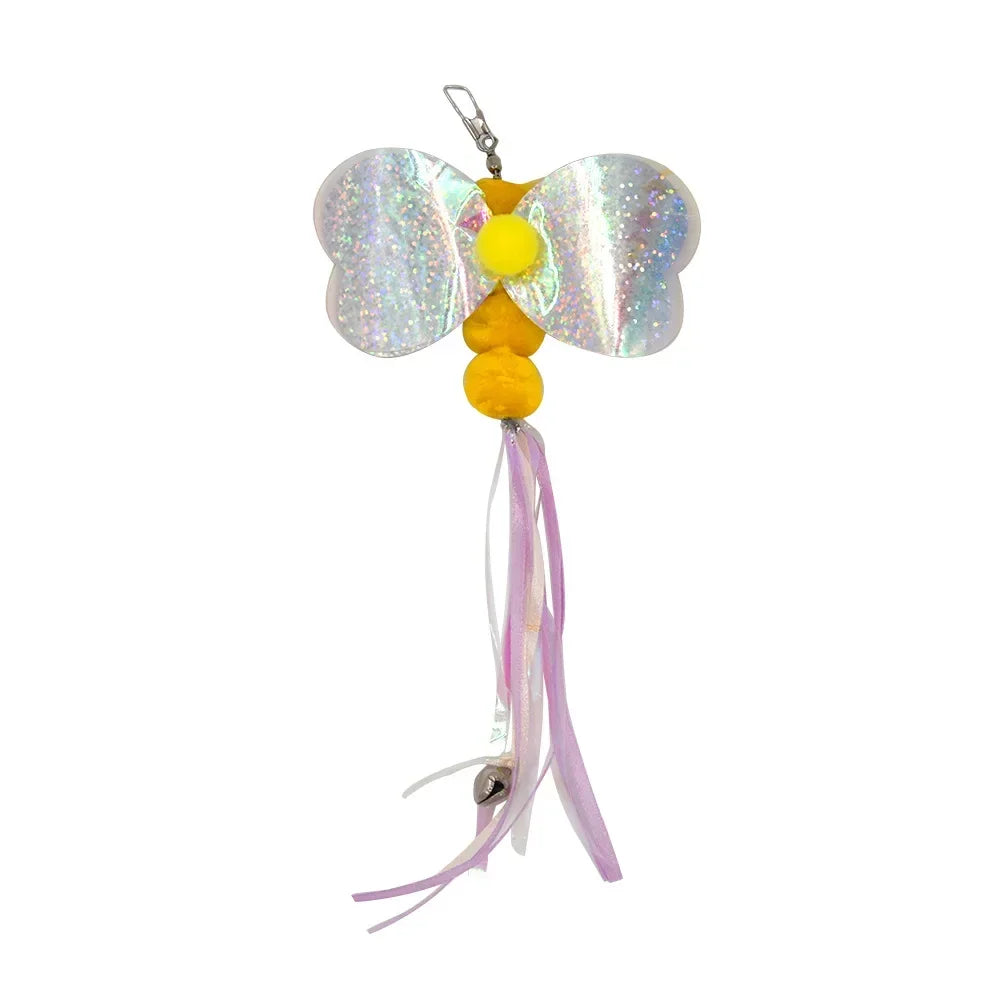 FanzyMarket interactive cat feather toy refill kit with feather birds, faux worm, foam ball, and bell for kittens.