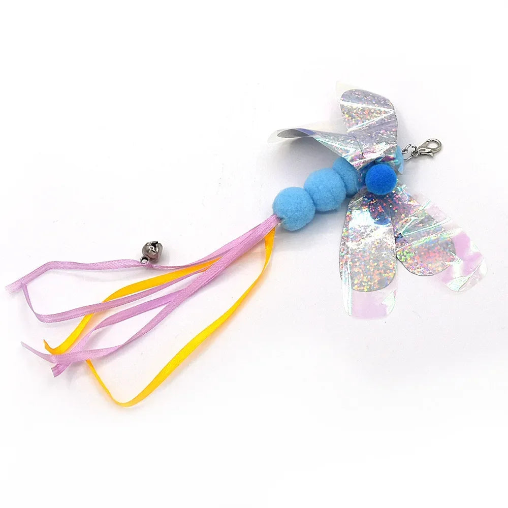 FanzyMarket interactive cat feather toy refill kit with feather birds, faux worm, foam ball, and bell for kittens.