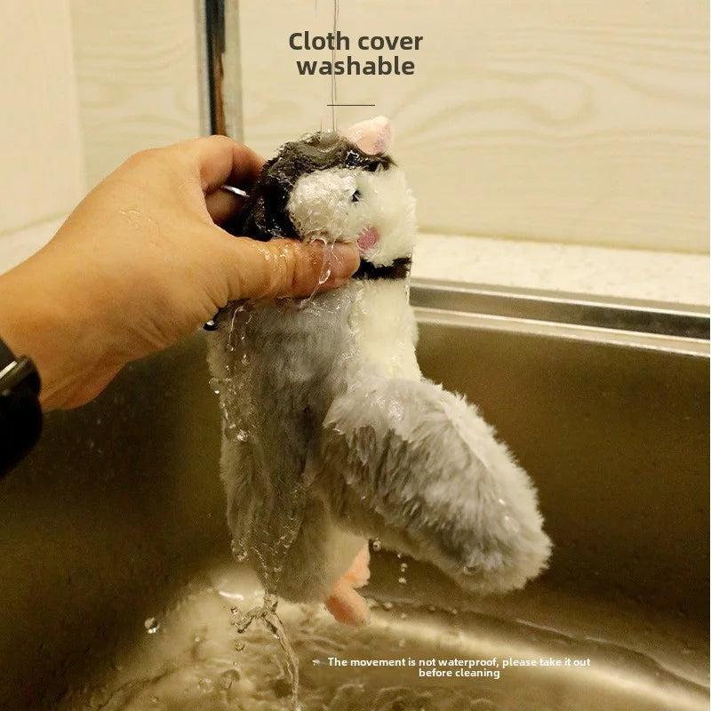 Rechargeable interactive cat toy by FanzyMarket featuring a plush chirping flapping bird with catnip, touch-activated for playful fun.