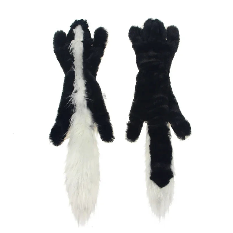 Lifelike plush squeaky dog toy by FanzyMarket, 45cm fox-shaped plush pet toy with no stuffing and crinkle chew features.