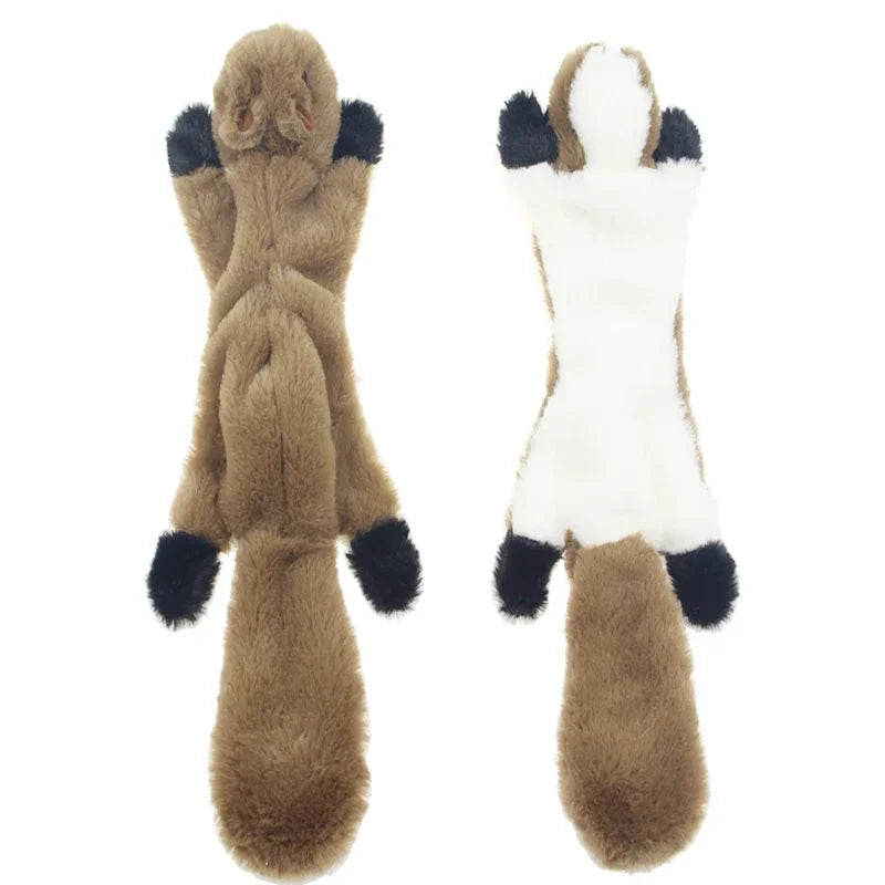 FanzyMarket plush squeaky dog toy, 45cm lifelike fox design, no stuffing, durable crinkle fabric and built-in squeakers for dogs.