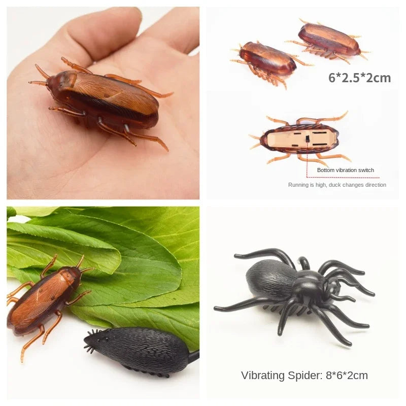 FanzyMarket interactive battery-operated green and black cat toy beetle for kittens with vibration and obstacle avoidance.
