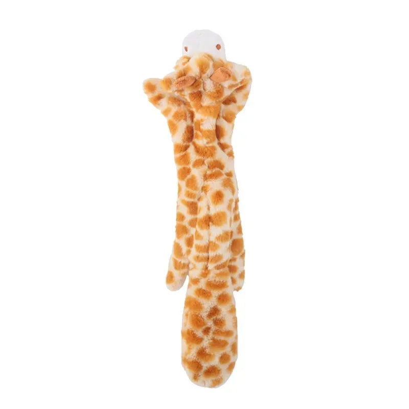 FanzyMarket no-stuffing squeaky dog toy, green crocodile plush with crinkle sound, durable and chew-resistant pet toy.