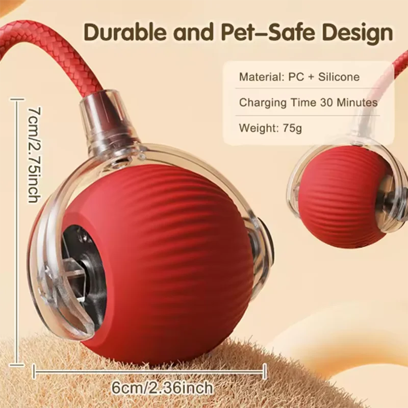 Green FanzyMarket interactive smart cat toy ball with automatic rolling, obstacle avoidance, USB recharge, and long battery life.