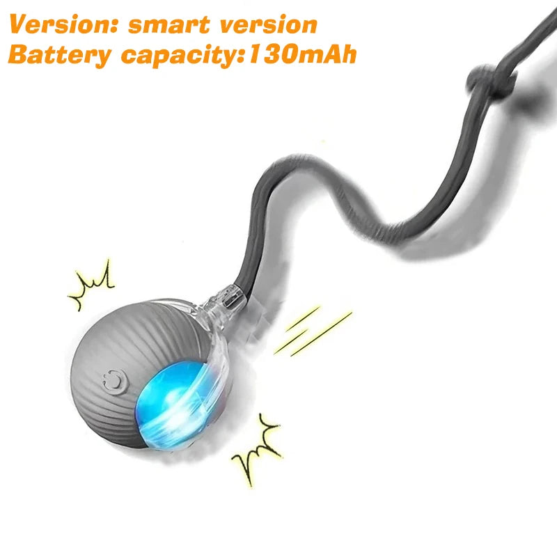 Rechargeable automatic rolling cat ball toy by FanzyMarket, interactive smart toy for cats and kittens, green tail design.