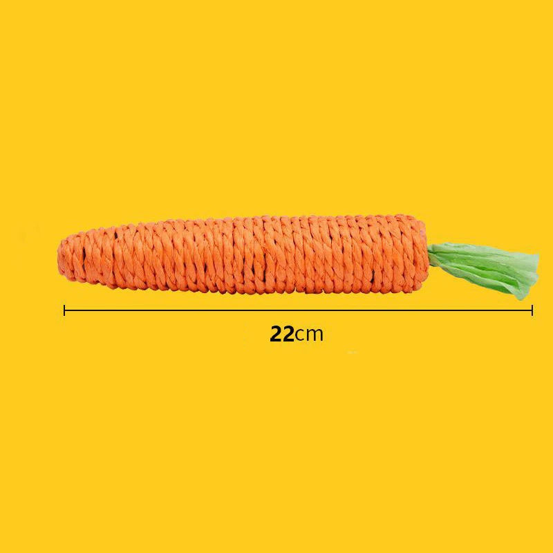 FanzyMarket squeaky carrot cat toy, bite-resistant teething stick for kittens, designed for interactive self-play and entertainment.
