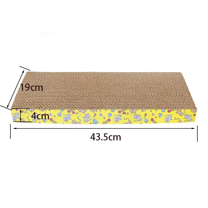 FanzyMarket double-sided corrugated cardboard cat scratcher with catnip, designed for sofas, beds, and cushions.