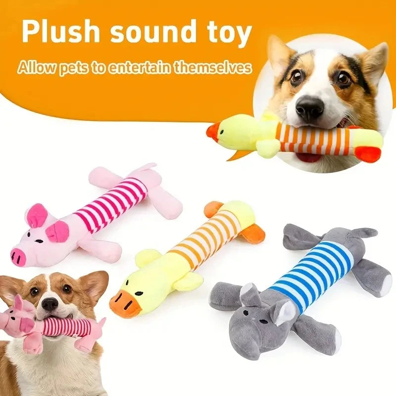 FanzyMarket plush squeaky dog toy featuring an elephant design, 9.5 inches, durable and interactive for aggressive chewers.
