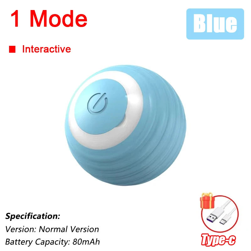 FanzyMarket interactive automatic rolling ball toy for cats and dogs, rechargeable pet toy with faux tail, green color, smart pet entertainment