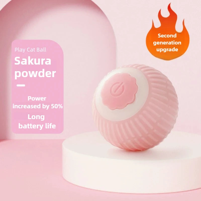 FanzyMarket automatic rolling cat toy with silicone magic ball, USB-C rechargeable, interactive prey-simulating pet toy for cats.