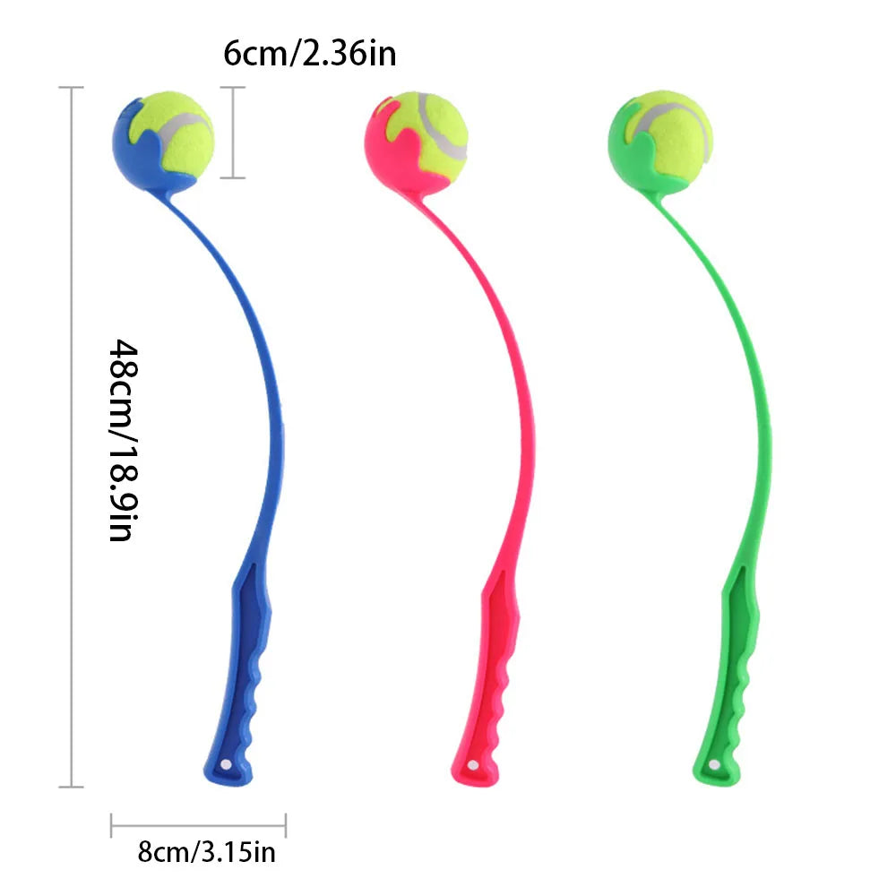 FanzyMarket hands-free dog ball launcher and retriever, outdoor interactive toy for training and play with dogs.