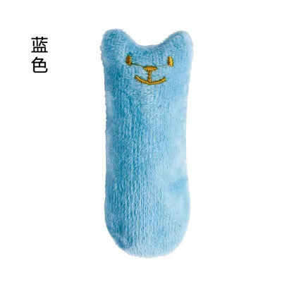 Pink plush catnip toy from FanzyMarket for cats and kittens, designed for teeth grinding, interactive chewing, and vocal play.