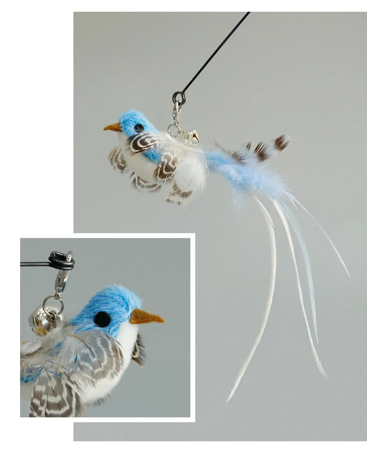 FanzyMarket interactive feather cat toy, a feather teaser for playful cats to encourage exercise and fun.