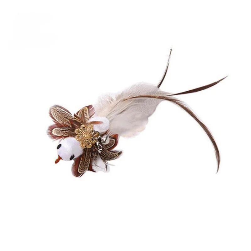 FanzyMarket interactive feather cat toy, a feather teaser for playful cats, encouraging exercise and fun during pet playtime.