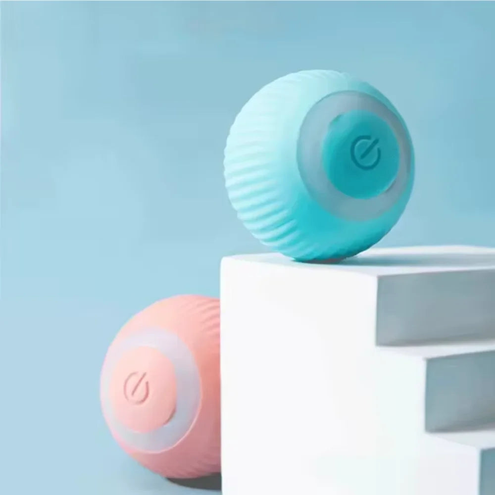 FanzyMarket automatic rolling blue cat ball toy, interactive self-moving kitten toy for indoor play, pet supplies and pet toys.