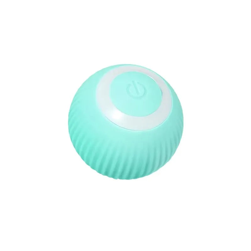 Blue automatic rolling cat ball toy by FanzyMarket, an interactive self-moving kitten toy for indoor pet play.
