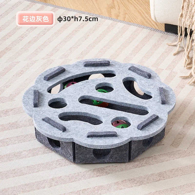 FanzyMarket indoor sisal cat scratching post with playhouse and interactive toy for kittens, promoting exercise and entertainment.