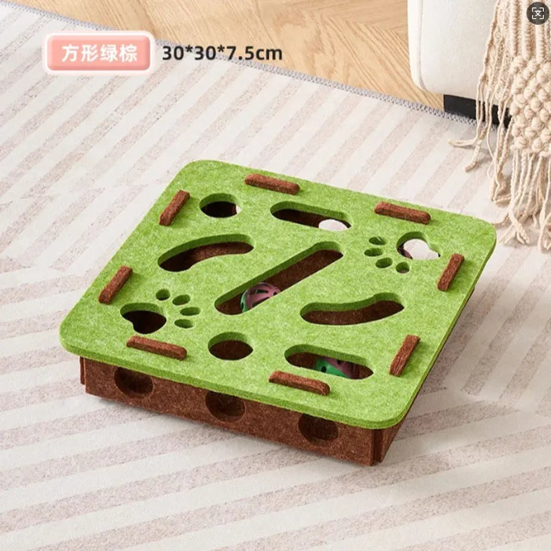 FanzyMarket indoor sisal cat scratching post with playhouse and interactive toy for kittens, promoting exercise and scratching.