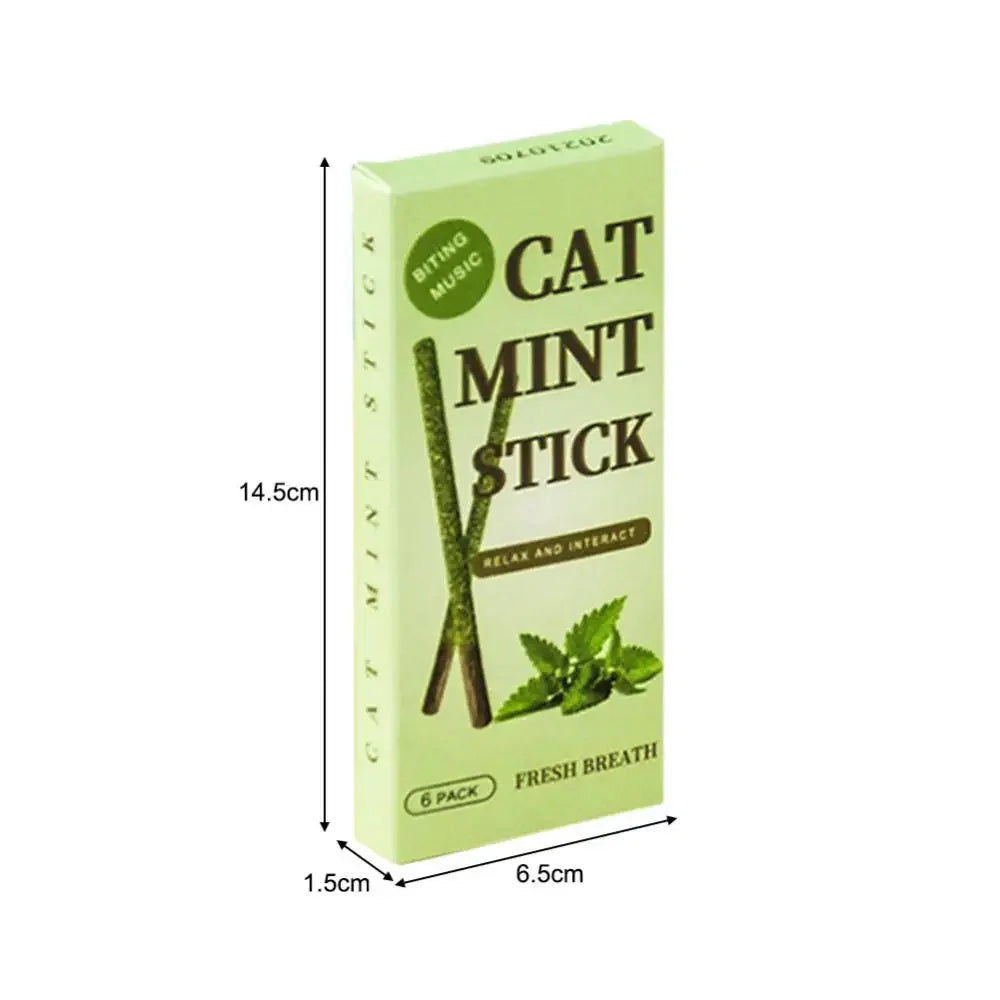 Six natural silvervine (Matatabi) cat chew sticks from FanzyMarket, pet toy for dental health, anxiety relief, and play.