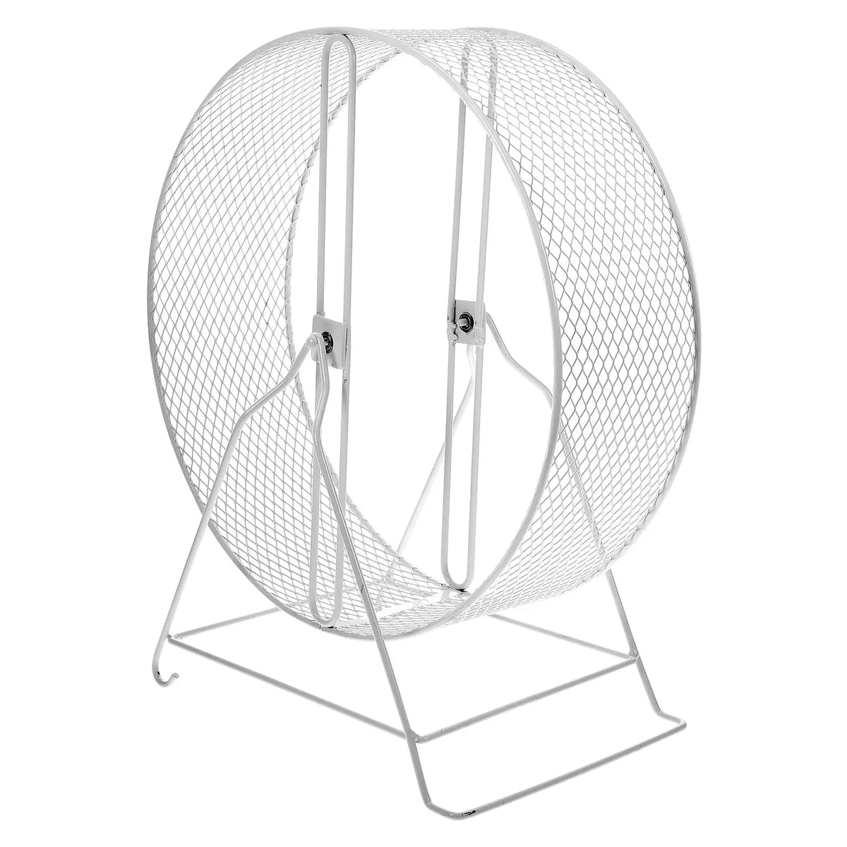 FanzyMarket hamster exercise wheel with stand, quiet iron running wheel for small pets, ideal for silent indoor pet play.