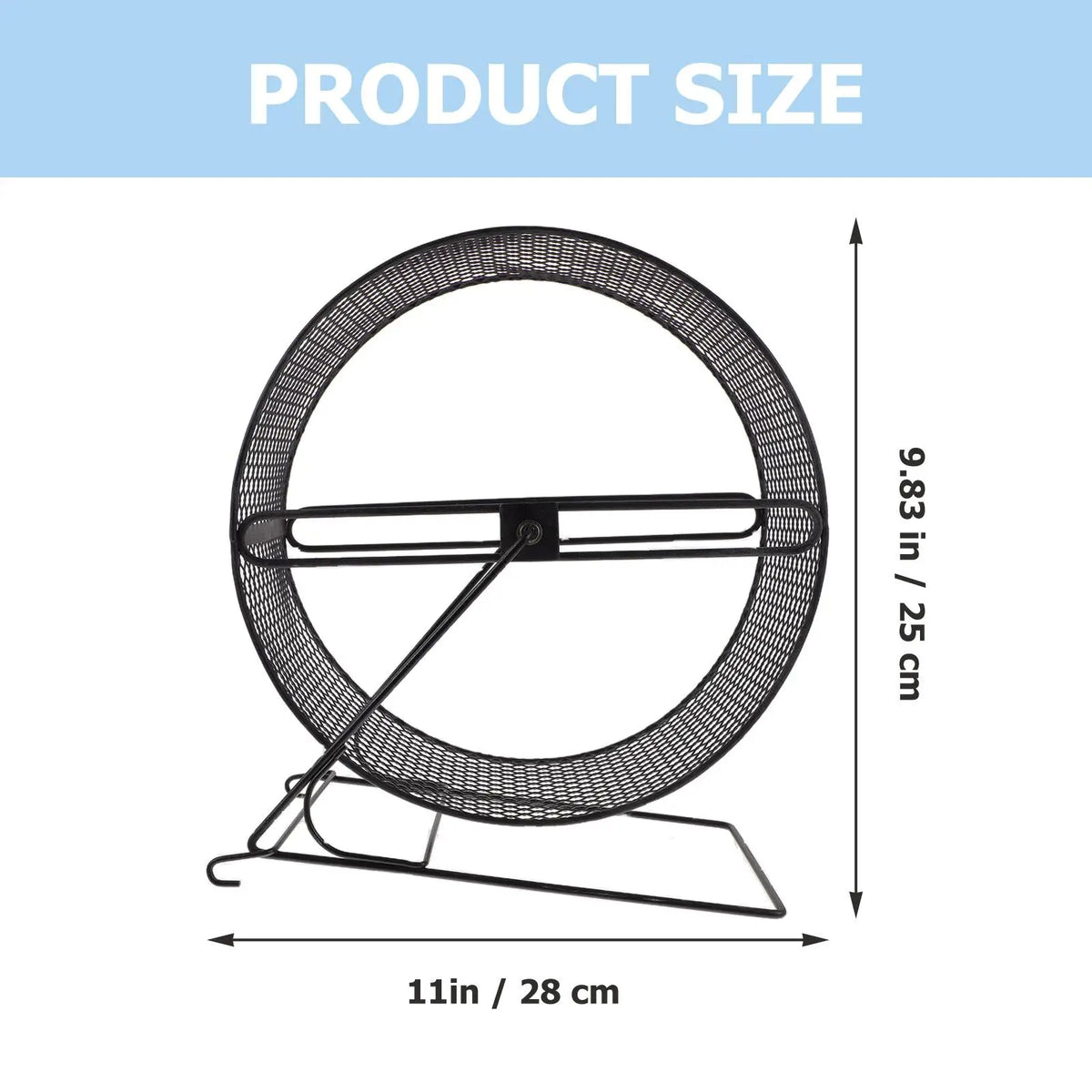 FanzyMarket silent iron hamster exercise wheel with stand, small pet running wheel for quiet, safe exercise and play.