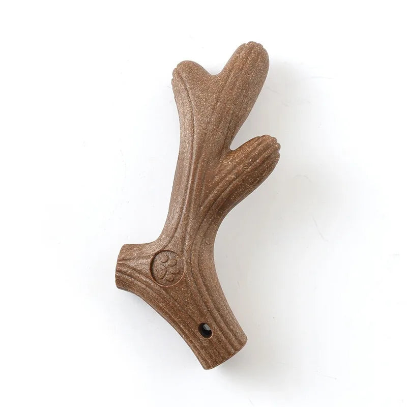FanzyMarket dog dental chew toy in bamboo bone shape, ideal for teeth cleaning, breath freshening, and durable chew training.