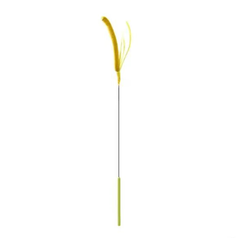 FanzyMarket interactive feather teaser wand for cats with flexible wire and durable feathers, designed for playful feline entertainment.