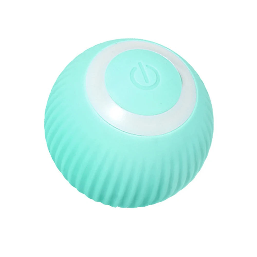 FanzyMarket automatic rolling cat ball toy for indoor play, USB rechargeable, self-moving pet toy for kittens and cats.