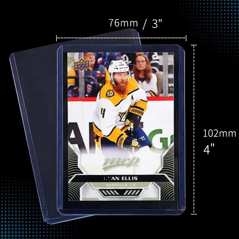 25-pack of clear 3x4 inch FanzyMarket top loader card sleeves for MTG, TCG, Pokémon trading cards, rigid hard card protectors.