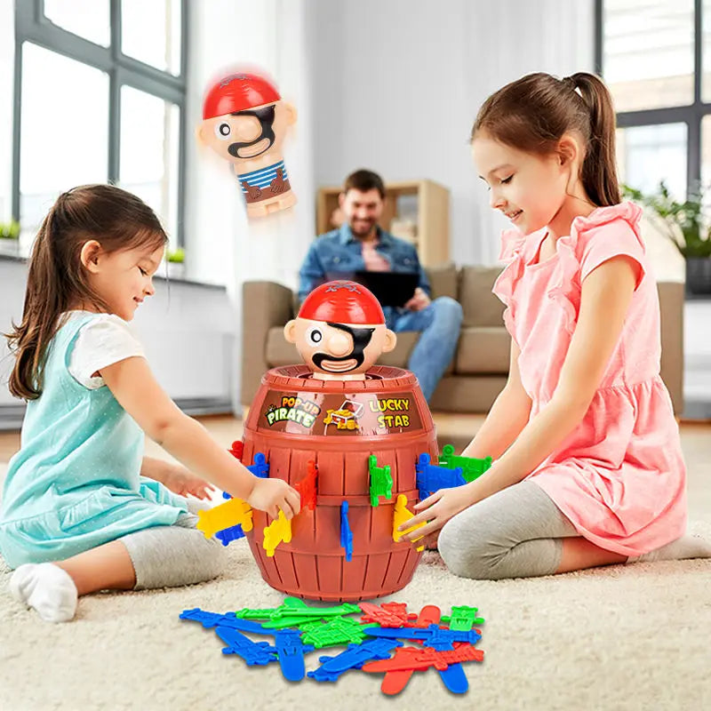 Jumping Pirates board game by FanzyMarket featuring colorful pirate characters, designed for family and party fun.