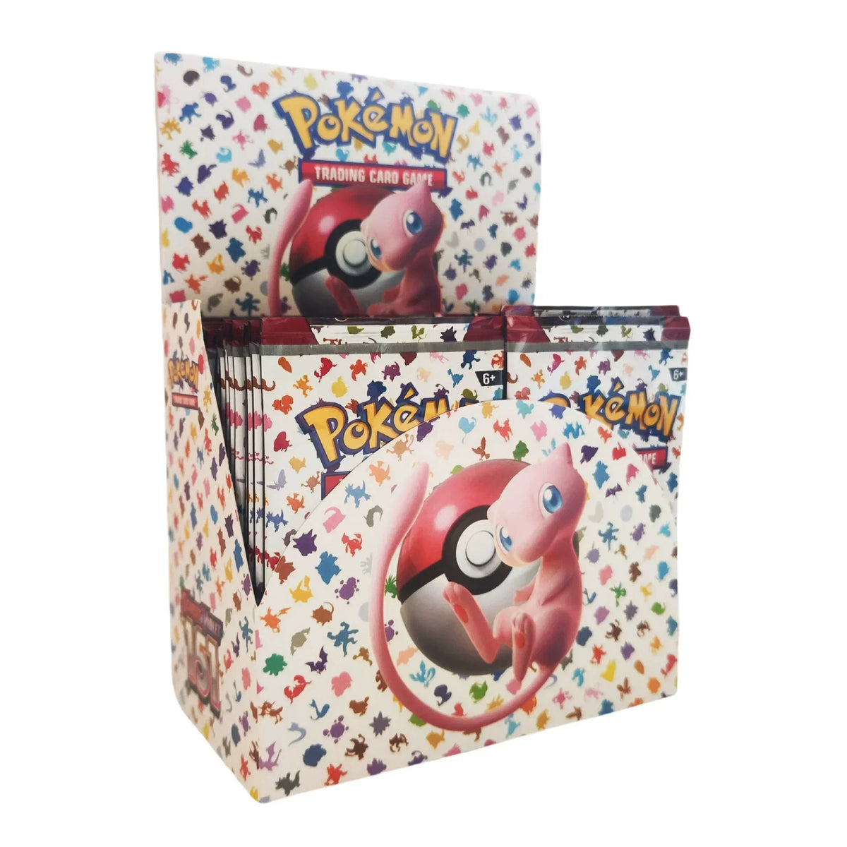Three packs of FanzyMarket Scarlet & Violet Paldean Prismatic Evolutions trading cards, part of a 360-piece booster lot for TCG games.