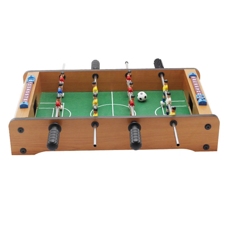 Mini Wooden Tabletop Foosball Game by FanzyMarket, compact table football for home and party entertainment, 34.5 x 21.5 x 8 cm