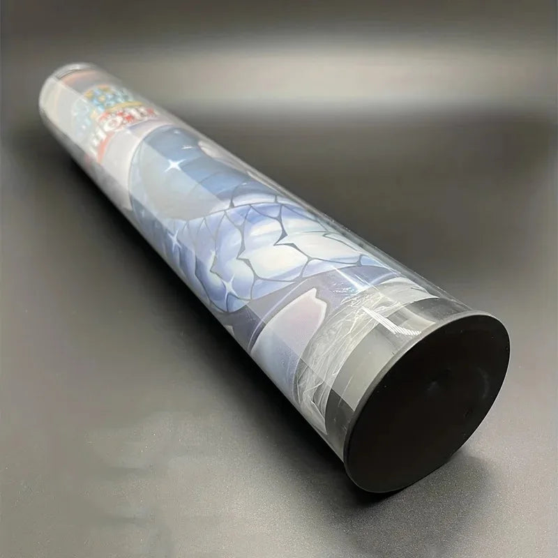 Clear PVC card holder and storage tube for PTCG games, 60mm diameter, ideal for organizing and protecting cards.