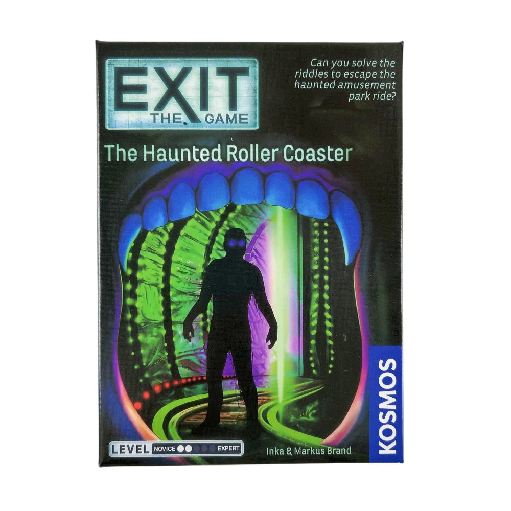 FanzyMarket Escape Room Card Game Decks featuring The Abandoned Cabin, Haunted Roller Coaster, Dead Man on the Orient Express, and House of Riddles.
