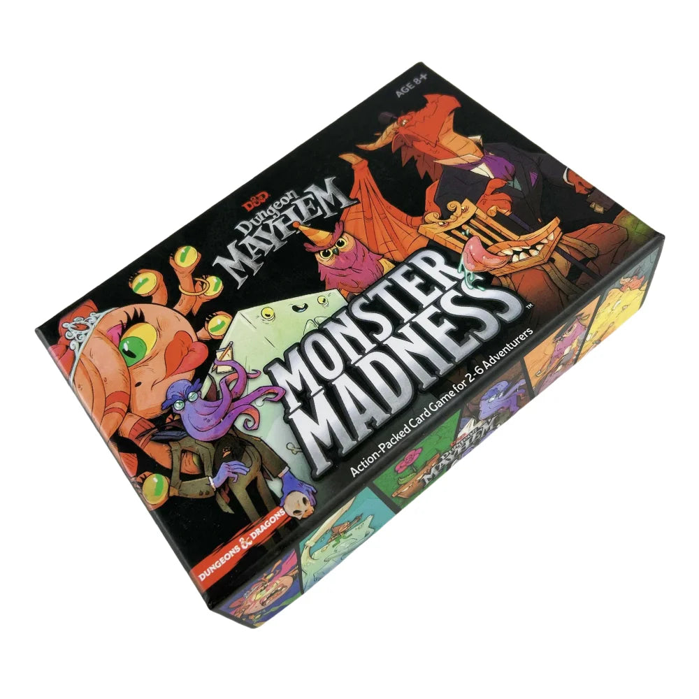Dungeon Mayhem card game by FanzyMarket featuring colorful fantasy-themed cards for family party gameplay.